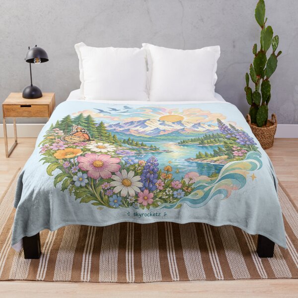 Item preview, Pastel Mountain Wildflower Nature Paradise designed and sold by Skyrocketz.