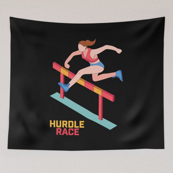Item preview, Hurdle Race Art - Female Athlete Jumping designed and sold by EMRYOBERTSON.