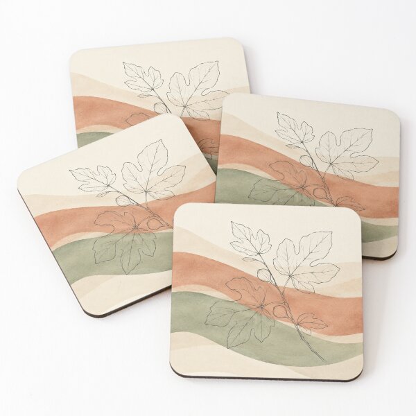 Item preview, Fig Branch Ribbon Bands | Terracotta Sage Botanical Print designed and sold by Zaramodo.