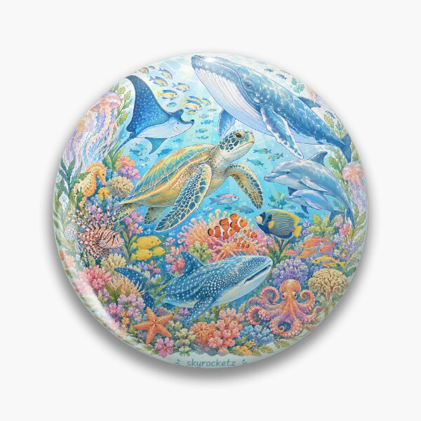 Item preview, Ocean Life Coral Reef Kingdom Circle designed and sold by Skyrocketz.