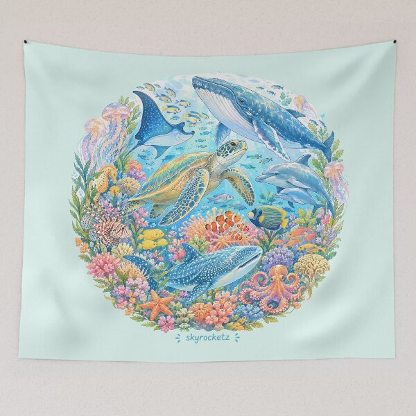 Item preview, Ocean Life Coral Reef Kingdom Circle designed and sold by Skyrocketz.