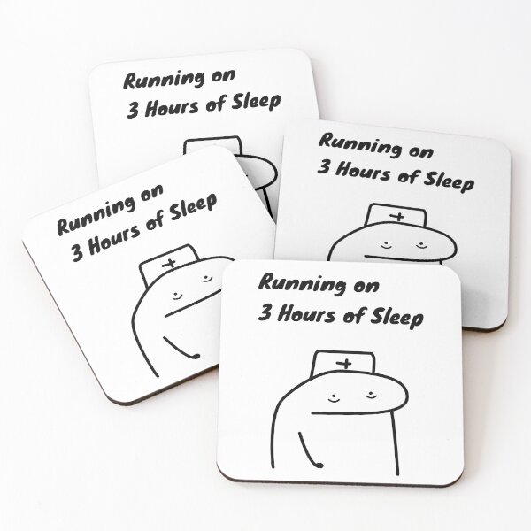 Item preview, Running On 3 Hours Of Sleep Funny Nurse Flork Meme designed and sold by darkskinbender.