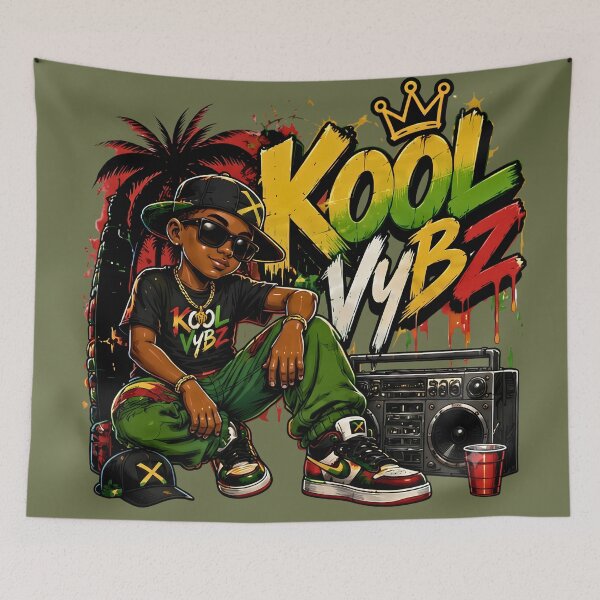 Item preview, Kool Vybz Urban Reggae Streetwear Kid with Boombox and Crown Graphic designed and sold by digitalbob60.