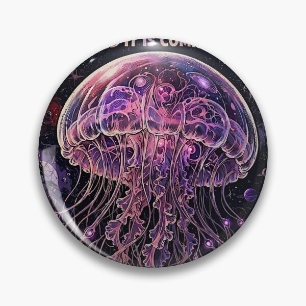 Item preview, Cosmic jellyfish descending from the depths of outer space toward Earth designed and sold by DibujandoPorfa.