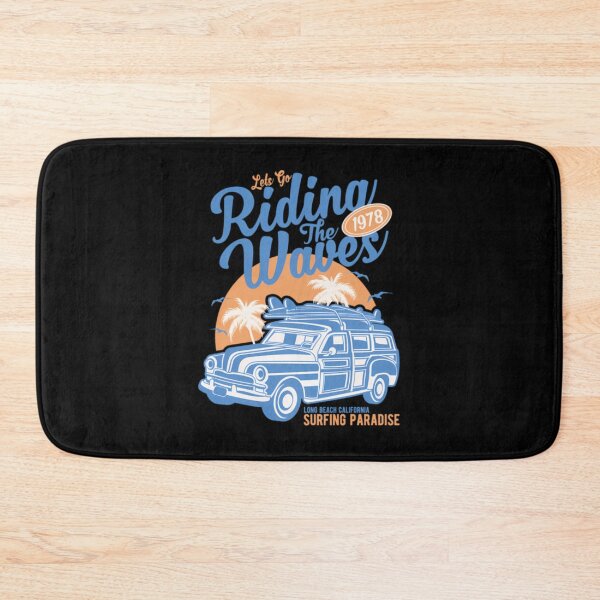 Item preview, Retro Surfing Paradise Woody Wagon Beach Sunset Graphic designed and sold by DarleneBauch.