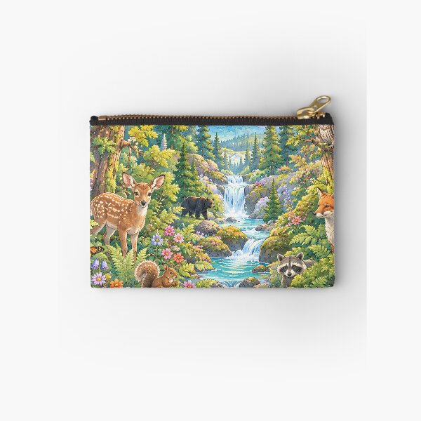 Item preview, Enchanted Forest Animals Mountain River Circle designed and sold by Skyrocketz.