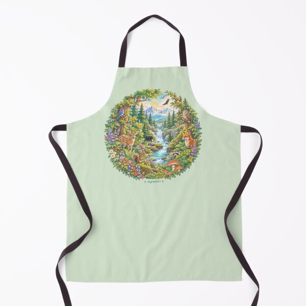Item preview, Enchanted Forest Animals Mountain River Circle designed and sold by Skyrocketz.