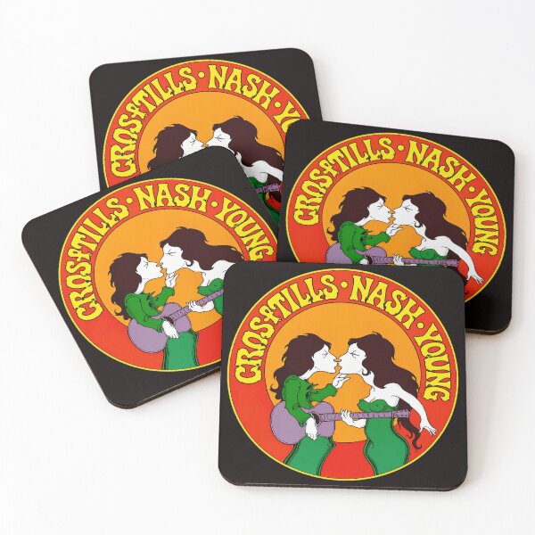 Item preview, Crosby Stills Nash & Young Retro Kissing Guitarists Logo designed and sold by Hector-Studio.