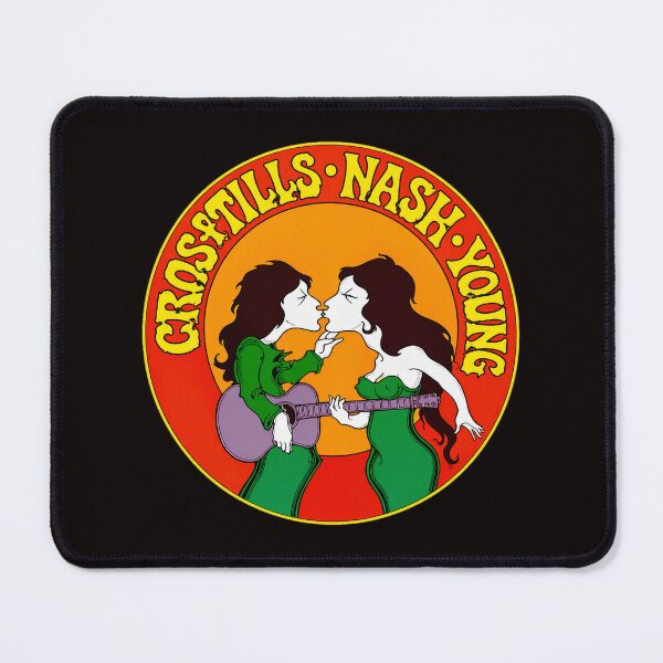 Item preview, Crosby Stills Nash & Young Retro Kissing Guitarists Logo designed and sold by Hector-Studio.