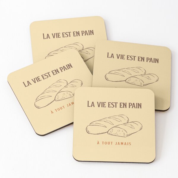 Aperçu de l'œuvre La Vie Est en Pain – T-shirt Art Baguette Française créée et vendue par Novel Works Studio.