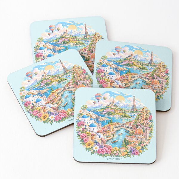 Item preview, European Landmarks Travel Paradise Circle designed and sold by Skyrocketz.