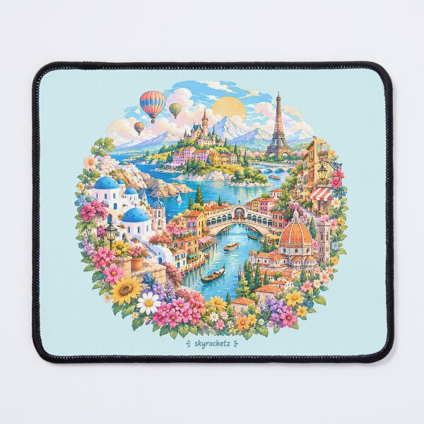 Item preview, European Landmarks Travel Paradise Circle designed and sold by Skyrocketz.