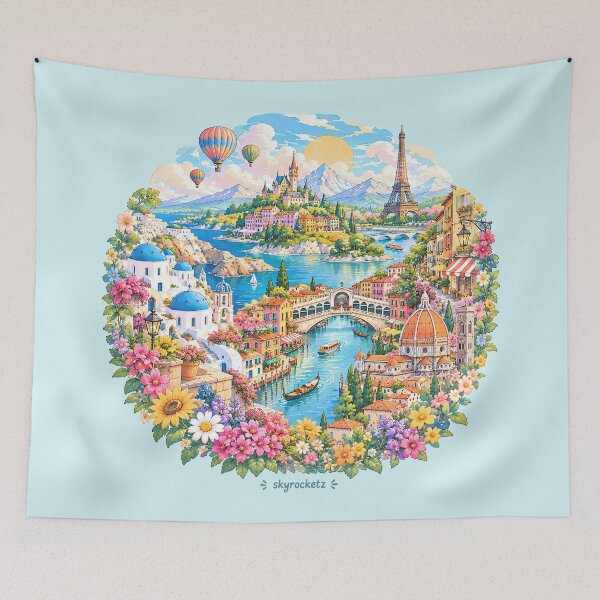 Item preview, European Landmarks Travel Paradise Circle designed and sold by Skyrocketz.