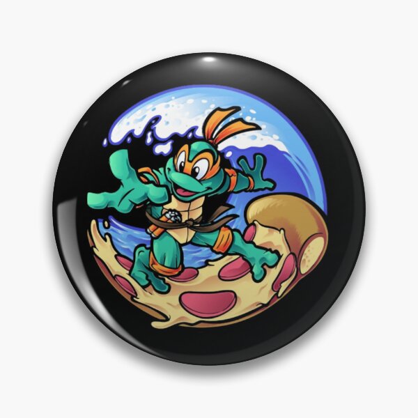 Item preview, Funny Cartoon Turtle Surfing On Pizza Wave Graphic designed and sold by DarleneBauch.