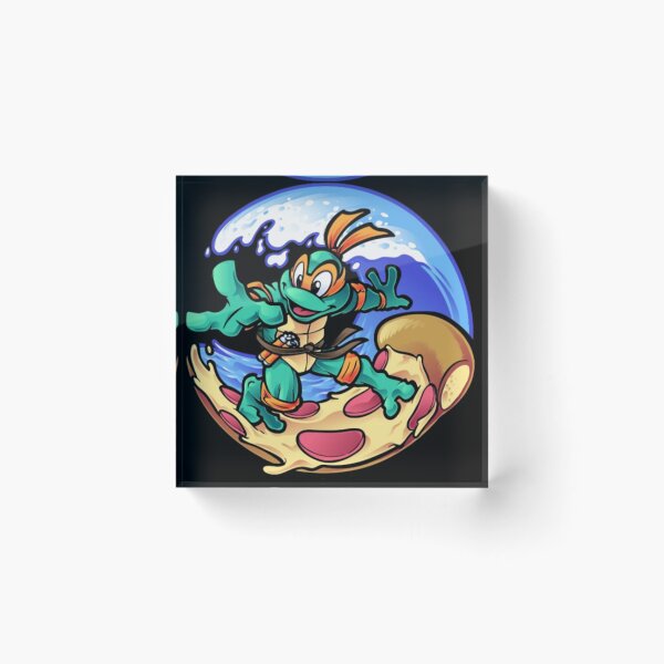 Item preview, Funny Cartoon Turtle Surfing On Pizza Wave Graphic designed and sold by DarleneBauch.