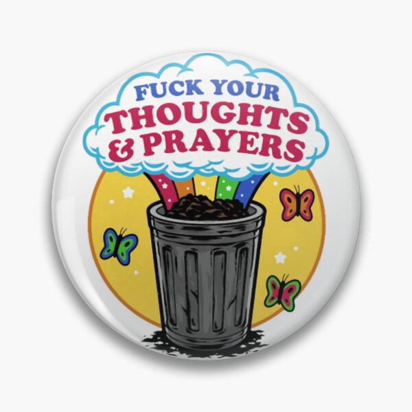 Item preview, Sarcastic Thoughts and Prayers Rainbow Trash Can Graphic designed and sold by DarleneBauch.