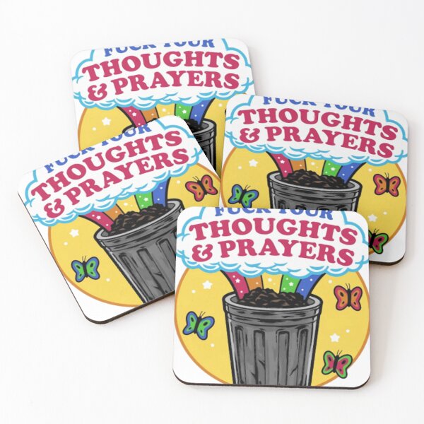 Item preview, Sarcastic Thoughts and Prayers Rainbow Trash Can Graphic designed and sold by DarleneBauch.
