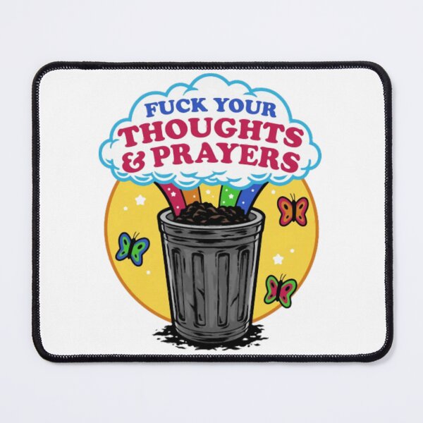 Item preview, Sarcastic Thoughts and Prayers Rainbow Trash Can Graphic designed and sold by DarleneBauch.