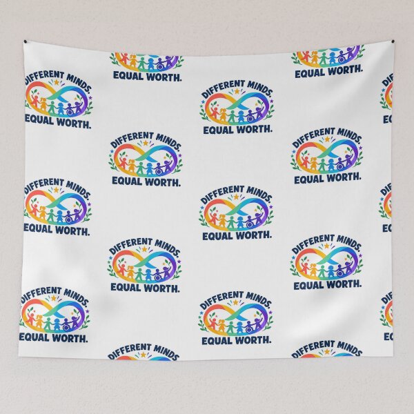 Item preview, Different Minds, Equal Worth – Autism Acceptance T-Shirt designed and sold by NinaCreator.