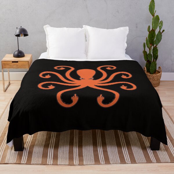 Item preview, Angry Octopus Middle Finger Defiant Marine Life Art designed and sold by WarmTones.