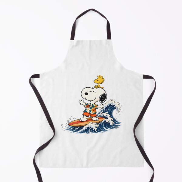 Item preview, Snoopy Surfing on a Tropical Hawaiian Beach Illustration designed and sold by clockneck.