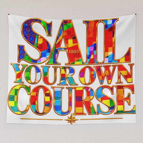 Item preview, Sail Your Own Course – Colorful Nautical Art designed and sold by Rossi Fine Art Gallery.