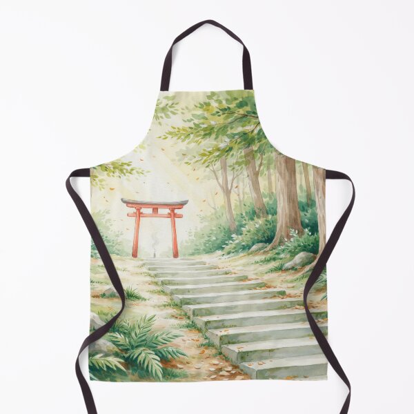 Item preview, Vintage Watercolor Forest Torii Gate Shrine Steps Vector designed and sold by Shutter-Dragon.