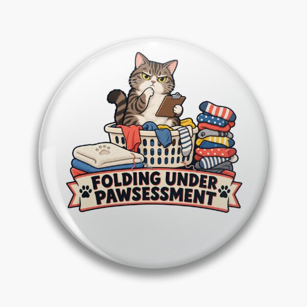 Item preview, Folding Under Pawss: Cat Laundry Quality Control designed and sold by Chase The Trend.