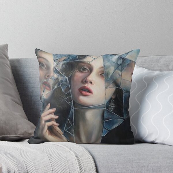 Item preview, Shattered Mirror Woman Oil Painting Portrait designed and sold by AtelierFemme.