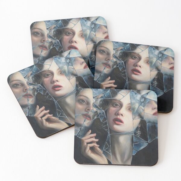 Item preview, Shattered Mirror Woman Oil Painting Portrait designed and sold by AtelierFemme.