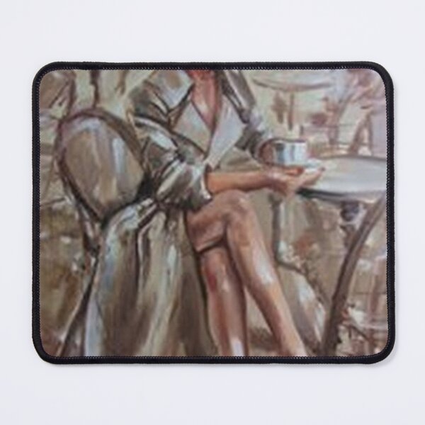 Item preview, Vintage French Café Woman Oil Painting designed and sold by AtelierFemme.