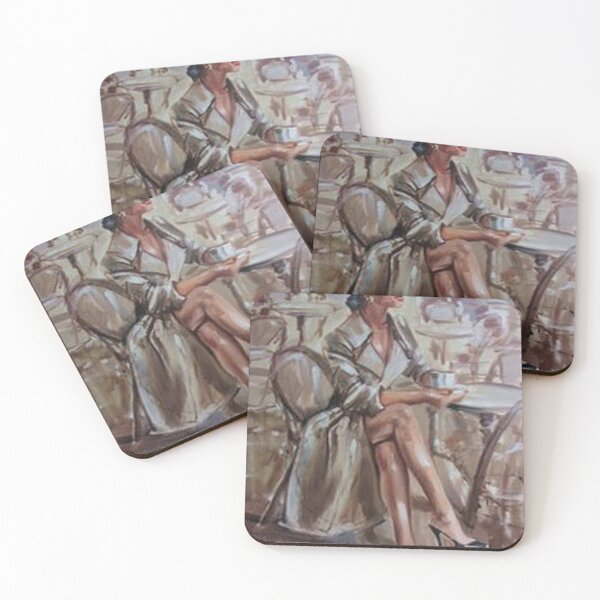 Item preview, Vintage French Café Woman Oil Painting designed and sold by AtelierFemme.