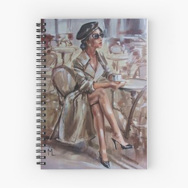 Item preview, Vintage French Café Woman Oil Painting designed and sold by AtelierFemme.
