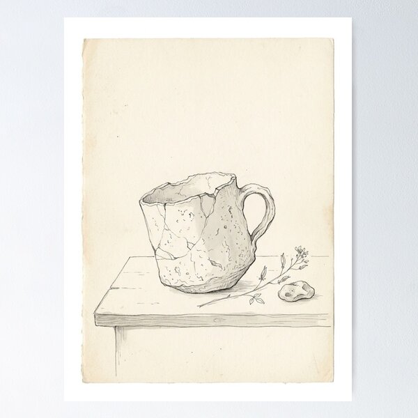 Item preview, Weathered Vessel Study | Wabi-Sabi Minimalist Wall Art designed and sold by Zaramodo.