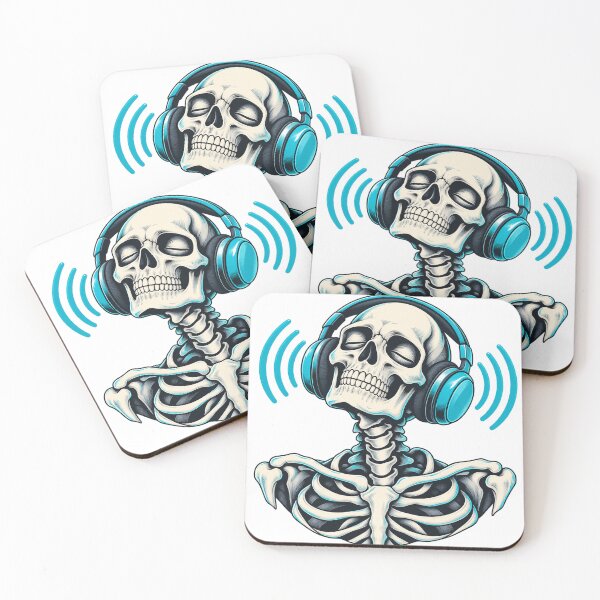 Item preview, Skeleton Listening through Headphones designed and sold by S06PMarketing.