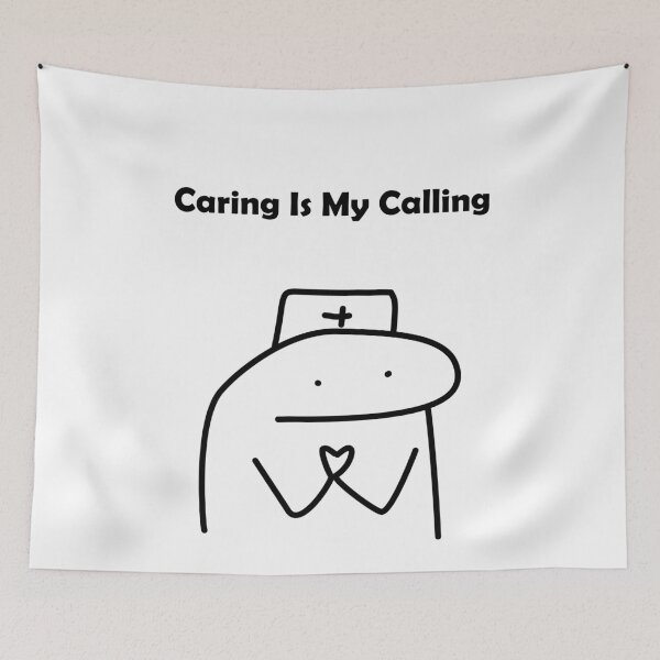 Item preview, Caring Is My Calling Funny Nurse Flork Meme designed and sold by darkskinbender.