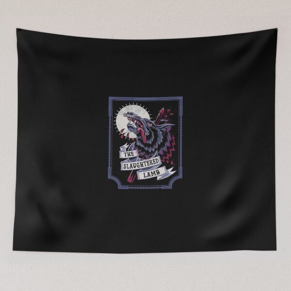 Item preview, Growling Wolf Head Moon Vintage Banner Illustration designed and sold by ThomasHensle.