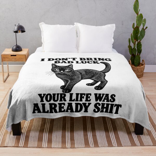 Item preview, Funny Black Bad Luck Cat Superstition Humor Art designed and sold by elderberry.