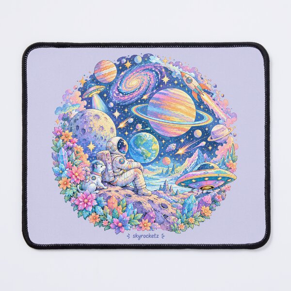 Item preview, Astronaut and Space Dog Cosmic Adventure Circle designed and sold by Skyrocketz.