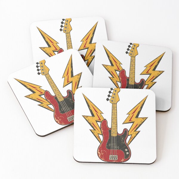 Item preview, Retro Electric Bass and Lightning designed and sold by S06PMarketing.