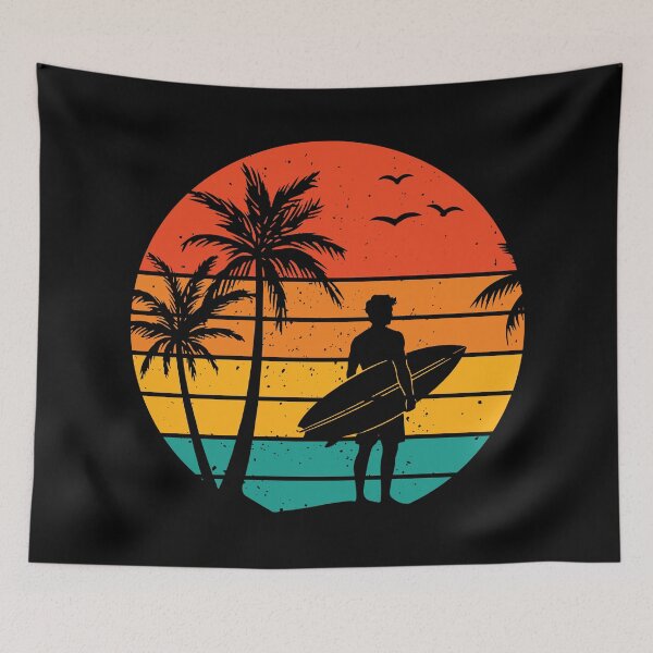 Item preview, Retro Sunset Surfer - Summer Vacation Beach designed and sold by Marshallamoakohene.