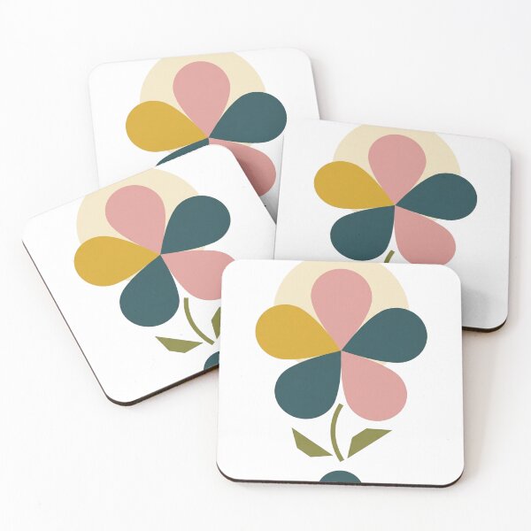 Item preview, Geometric Flower Sun – Modern Retro Minimalist Floral Art designed and sold by meghnad.