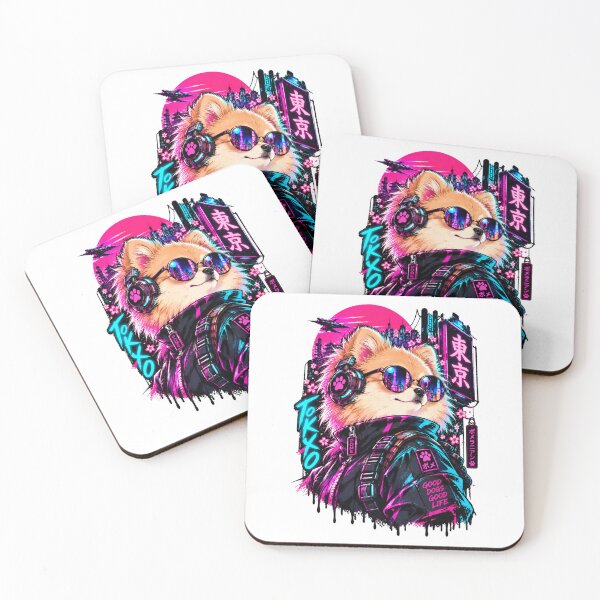Item preview, Cyberpunk Pomeranian Tokyo – Neon Japanese Dog designed and sold by Foldbloom.