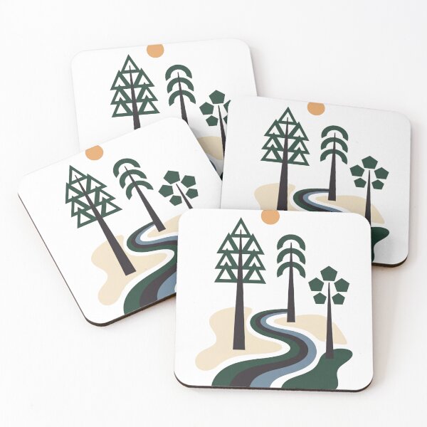 Item preview, Abstract Forest Path – Minimalist Geometric Landscape Art designed and sold by meghnad.