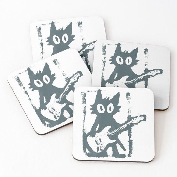Item preview, Cat Playing Guitar Rock Star Rock and Roll Kitten y2k designed and sold by Stivaktis Art Daily.
