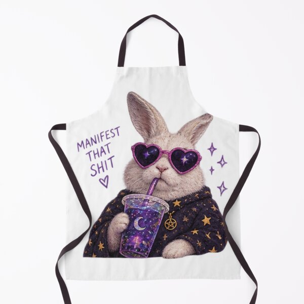 Item preview, White Witchy Rabbit with Galaxy Heart Sunglasses – “Manifest That Shit” designed and sold by CosmicCutouts.
