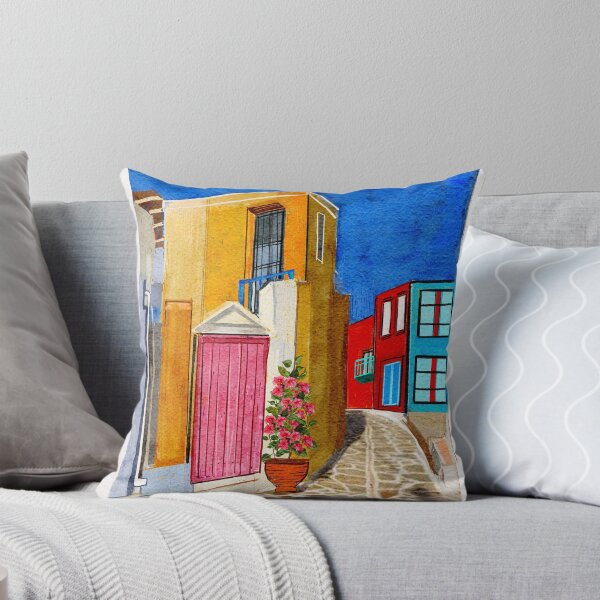 Item preview, Symi Pink Door Greek Island Lane with Bougainvillea  designed and sold by Cobalt & Stone Art.