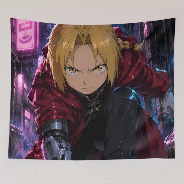Item preview, Edward Elric Fullmetal Alchemist Neon Rain Landing designed and sold by SolenneAzur.