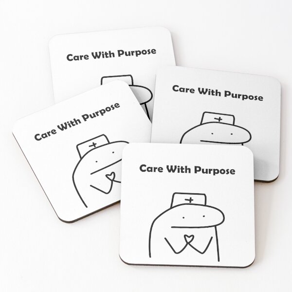 Item preview, Care With Purpose Funny Nurse Flork Meme designed and sold by darkskinbender.