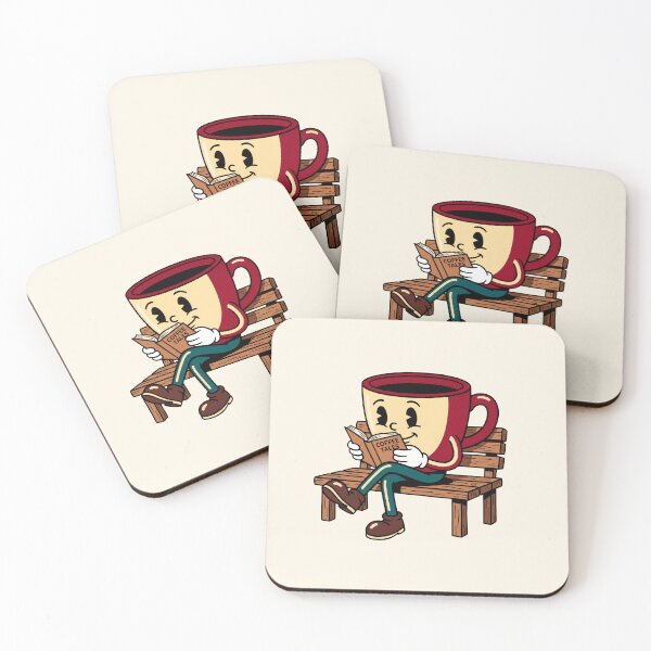 Item preview, Vintage Cartoon Coffee Cup Reading Book Retro 1930s Style designed and sold by pattman.